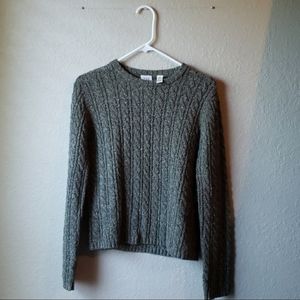 EUC Gap size S basic green cable sweater